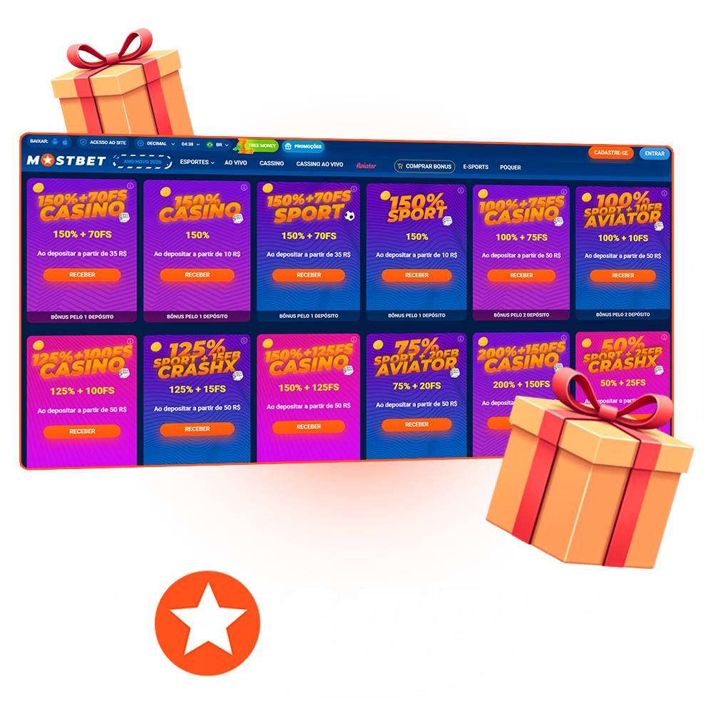 Uma ampla seleção de bônus espera por você na seção de bônus da Mostbet.