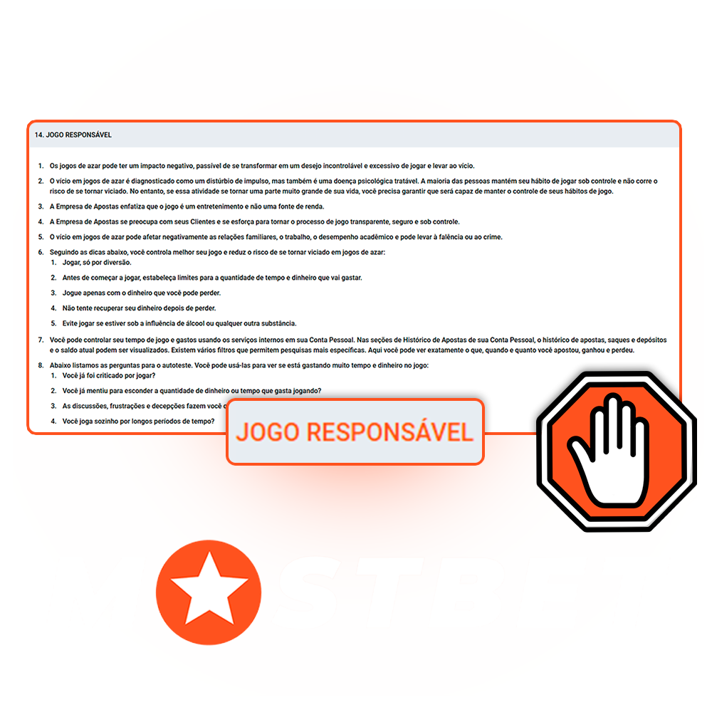 Jogue com responsabilidade na Mostbet.