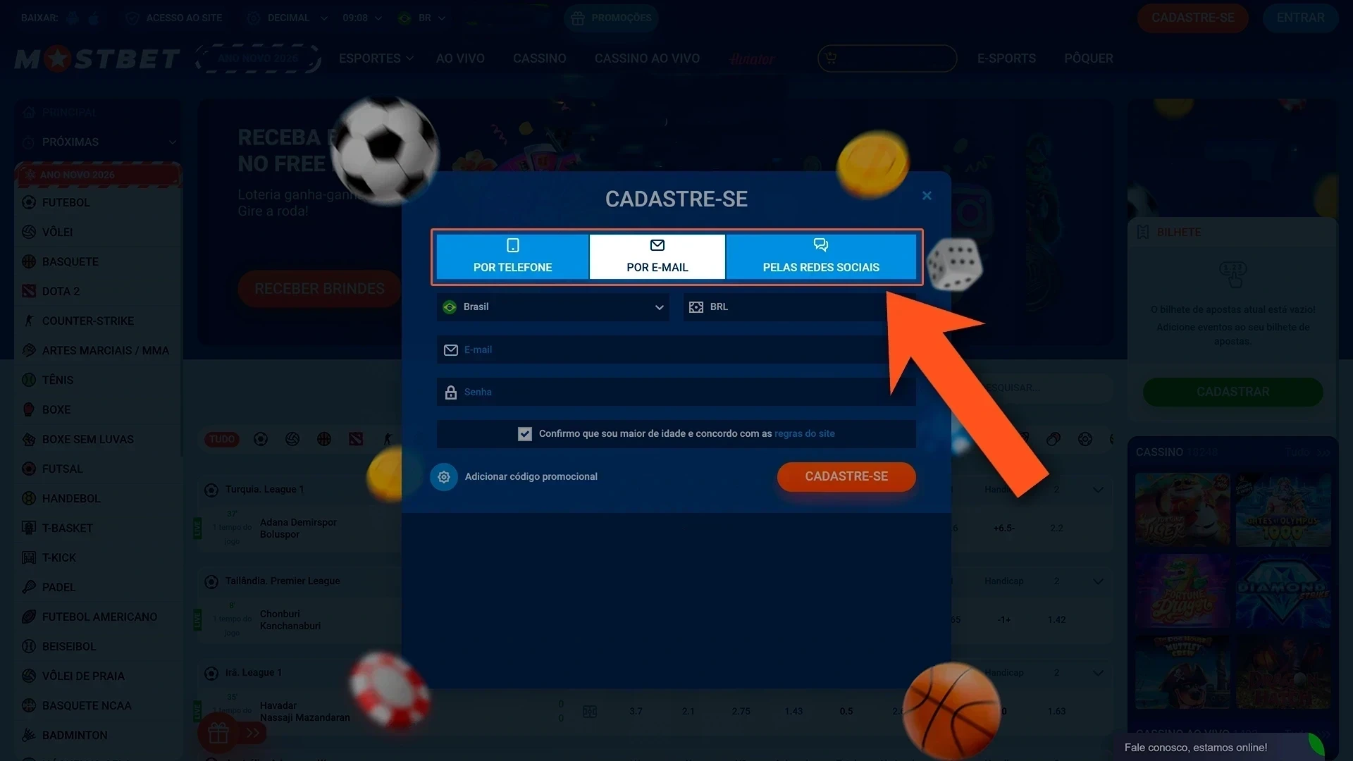 A Mostbet oferece diversas opções para cadastro instantâneo.